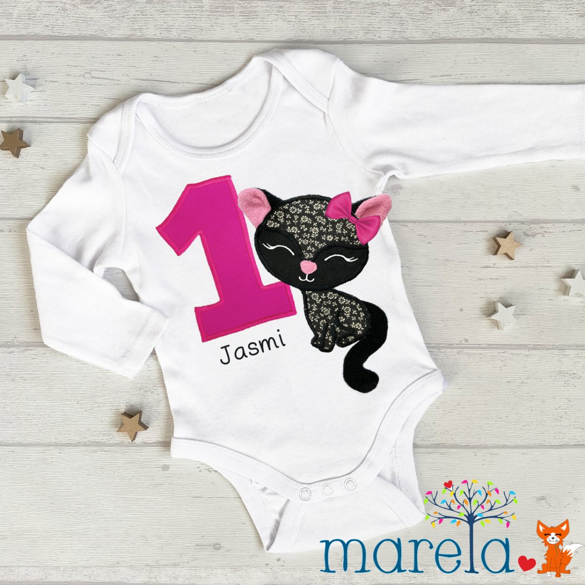 Narozeninové body kočička dlouhý rukáv