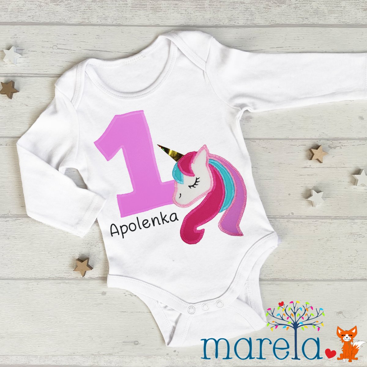 Narozeninové body jednorožec dlouhý rukáv