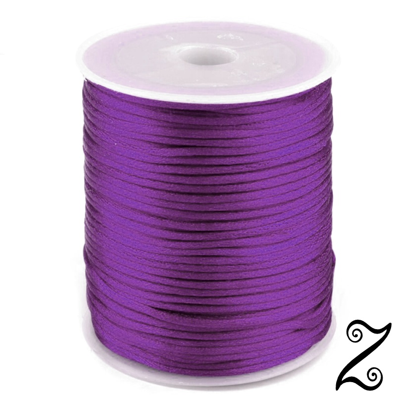 Saténová šňůra, fialová tmavá, Ø 2 mm (5m)