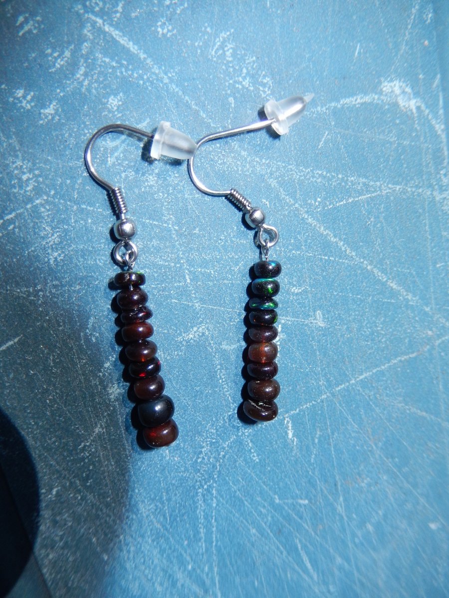 áušnice z černého opálu 2