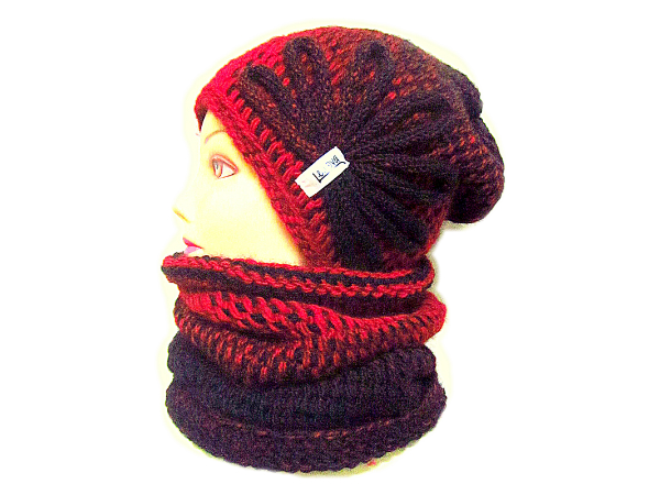 SOUPRAVA ČEPICE A NÁKRČNÍKU OMBRÉ/dvojnit