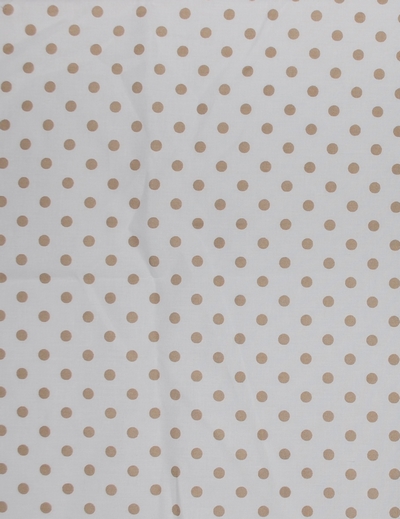 Bavlněná látka JI - metráž - béžový puntík 7mm  na bílé  - š. 150 cm