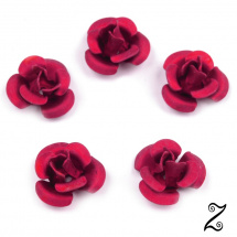 Kovová růžička, červená růže, 12 mm (10ks)