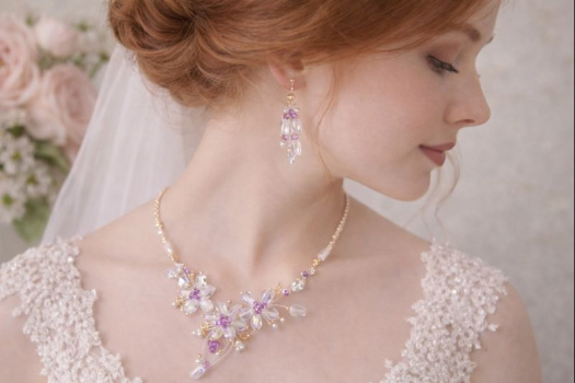 Exkluzivní autorský šperkový set – elegance ve fialkovém tónu