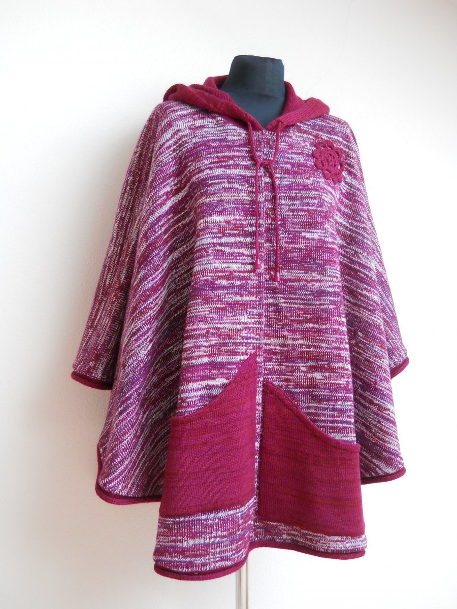 Pončo - vínová a vínová