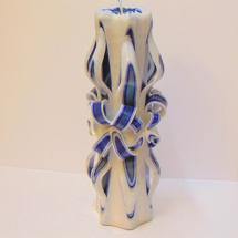 Řezaná svíčka -bílo-modrá