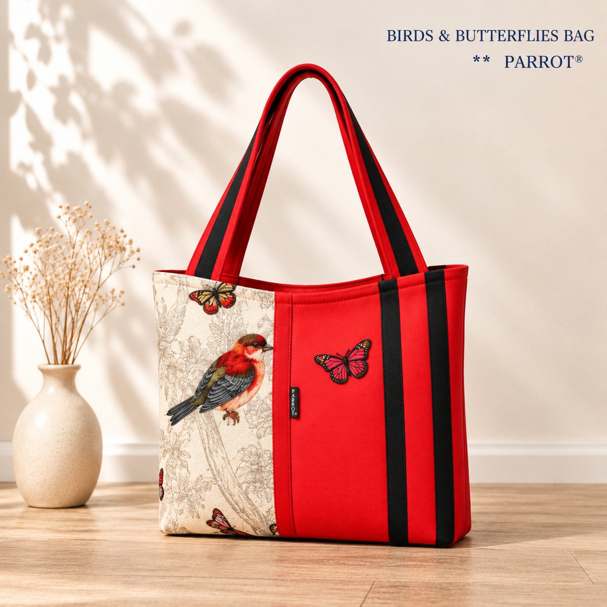  BIRDS & BUTTERFLIES BAG ** no.4*   PARROT®