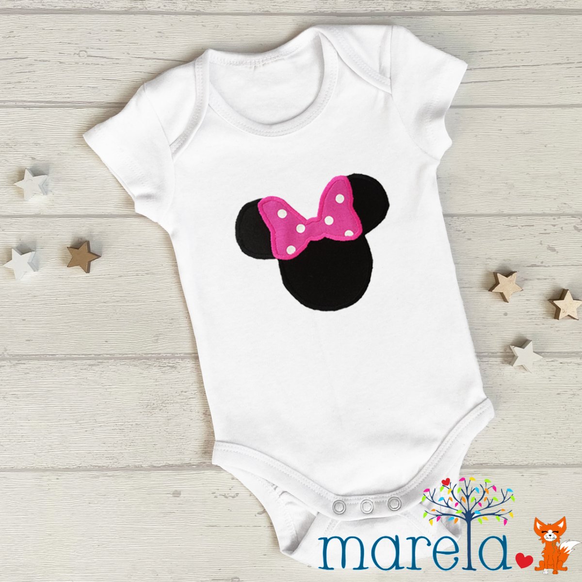 Body myška Minnie s velkou mašlí