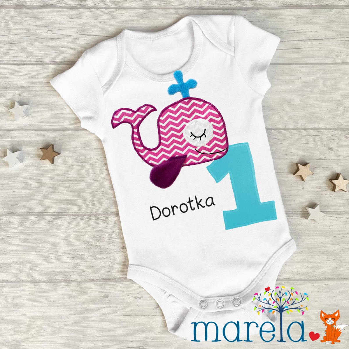 Body první narozeniny s velrybkou