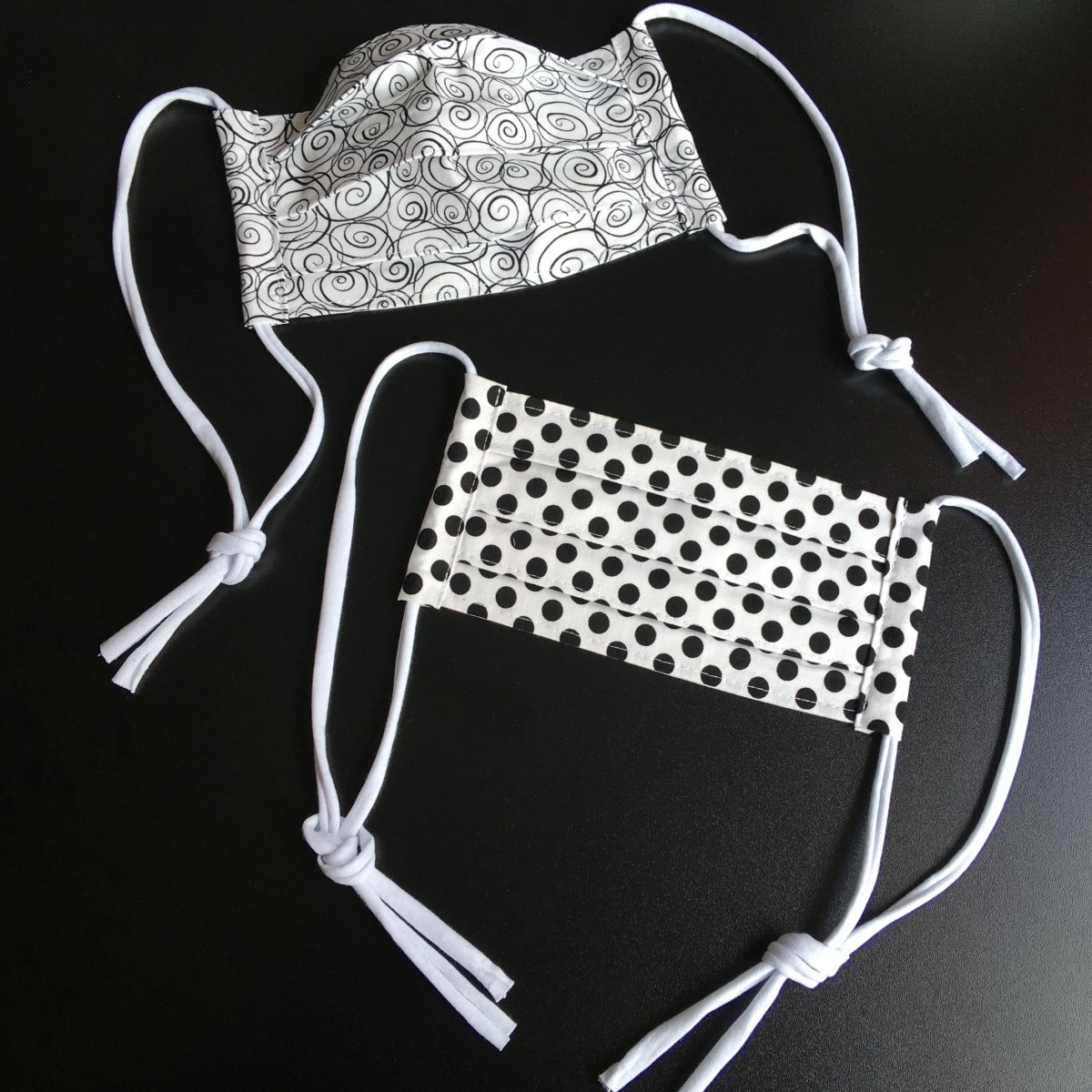 Rouška 2-vrstvá - BLACK & WHITE I - sada 2ks