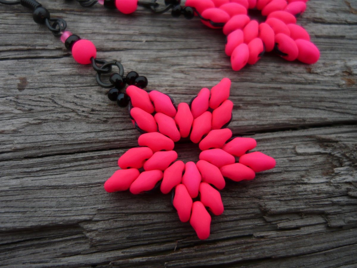 Náušnice Neonověrůžové hvězdičky