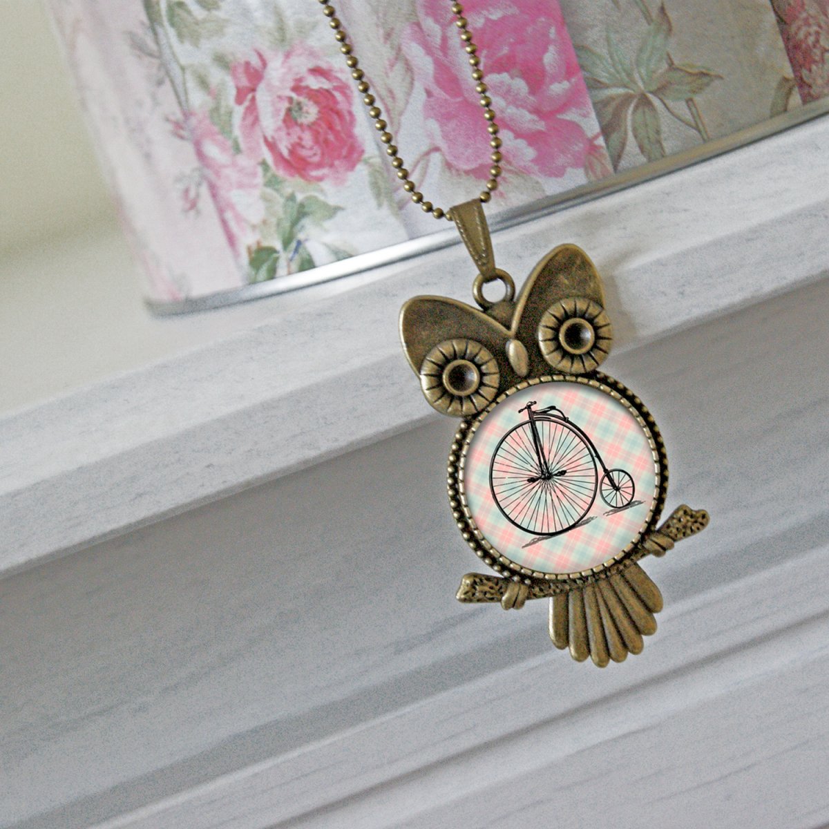 Vintage kolo - Bronzová sovička