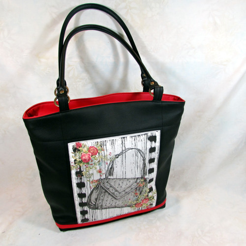 kabelka červeno černá