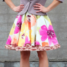 FuFu sukně květovaná2 s růžovou spodničkou