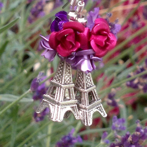 Květinová Paříž VI. - náušnice