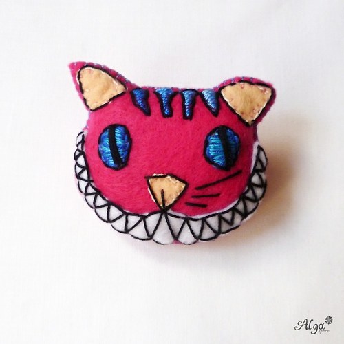 Brož Kočka Šklíba růžová