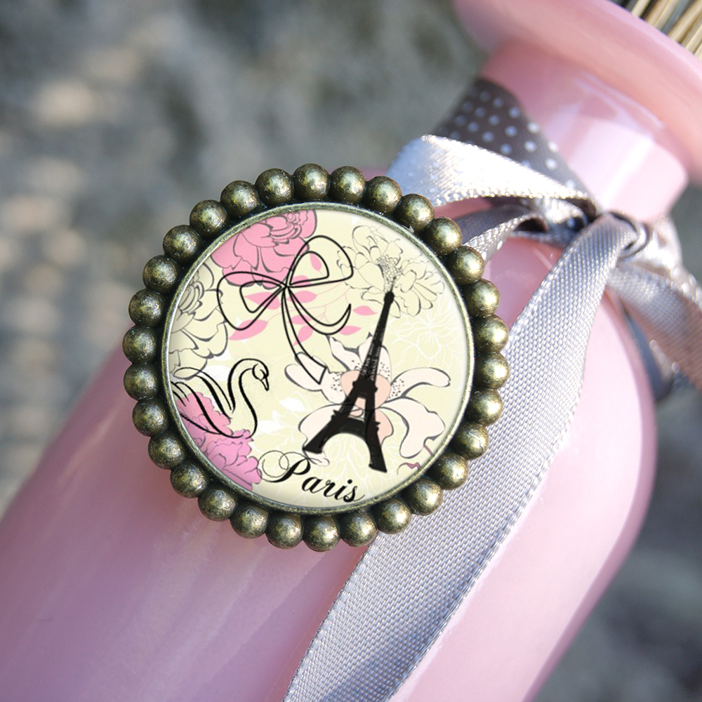 Něžná Paříž - Ozdobná brož - Spona na oděv