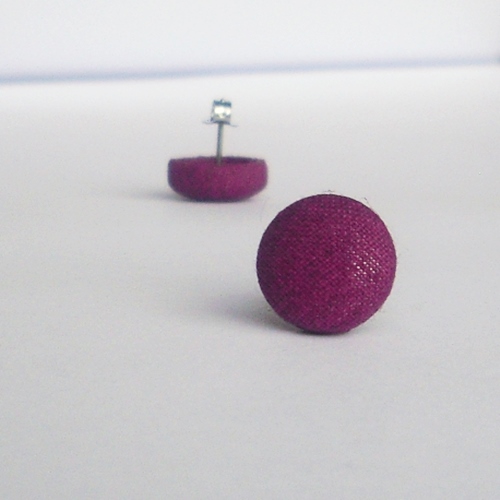 Náušnice buttonkové fialové