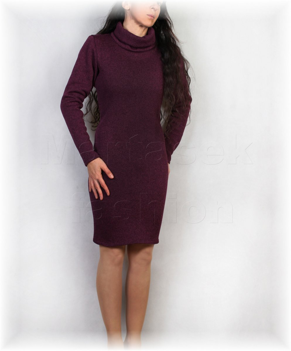 Šaty se stojáčkem-hřejivé (více barev)