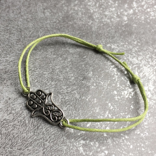 Hamsa - zelený náramek