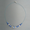 Modročirý jednořadý náhrdelník s kamínky 