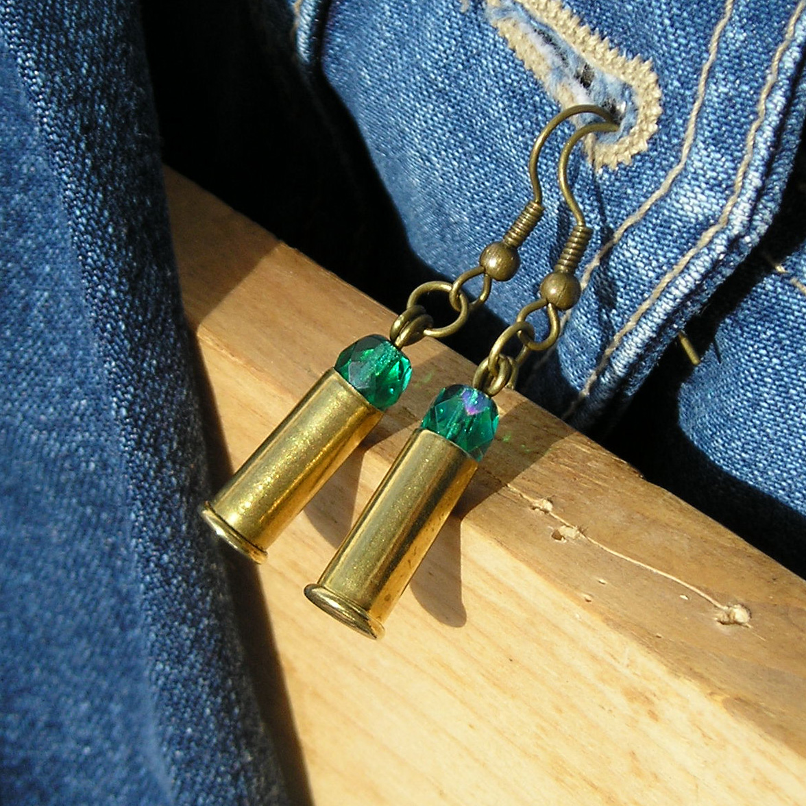 náušničky mini tm. zelené