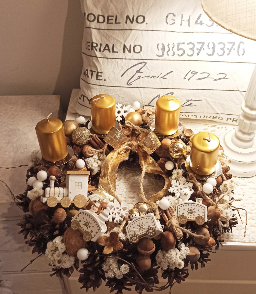 Svícen věnec Zlatý advent