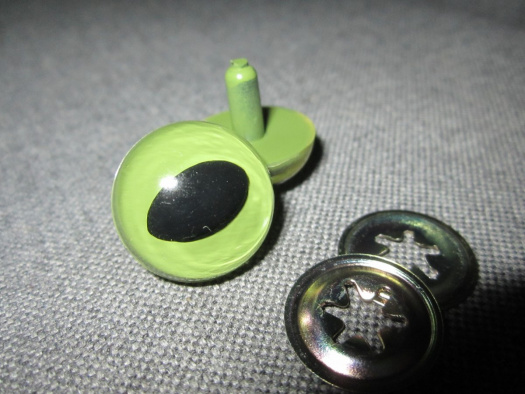 Bezpečnostní oči kočičí, zelená barva, 21mm