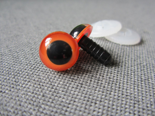 Bezpečnostní oči, oranžová barva, 12mm
