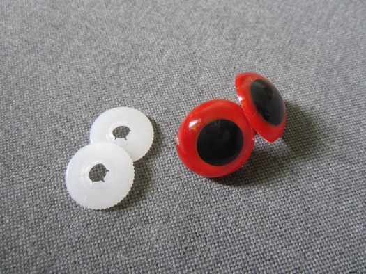 Bezpečnostní oči, červená barva, 24mm