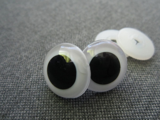 Bezpečnostní oči, bílá barva, 20mm