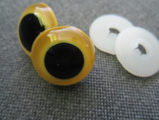 Bezpečnostní oči, žlutá barva, 20mm