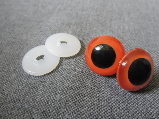 Bezpečnostní oči, oranžová barva, 20mm