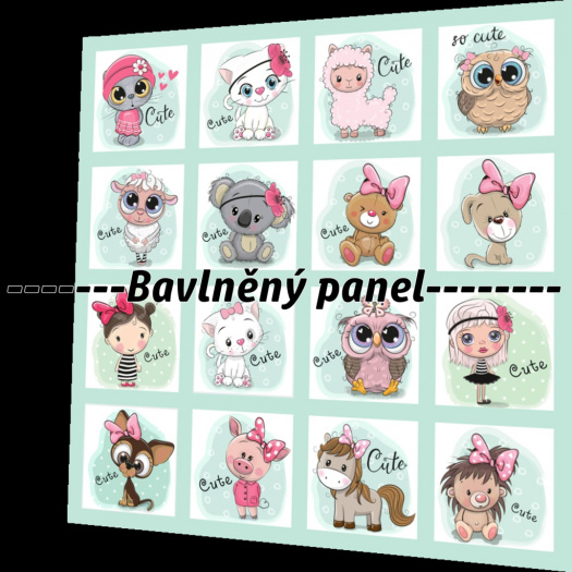 BAVLNĚNÝ PANEL / I NA PEXESO/ 47 x 47 cm  NP-21