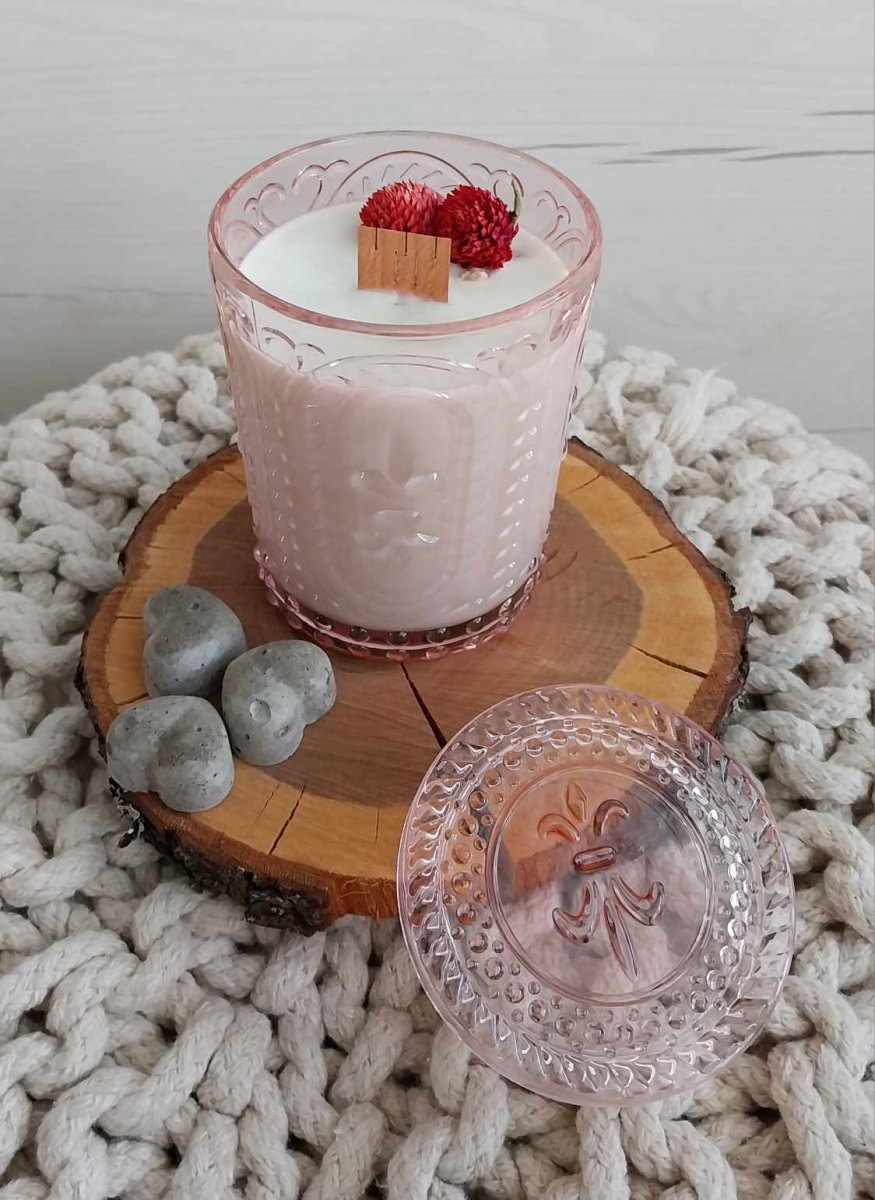 Svíčka dóza růžová