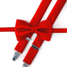 Pánský set motýlek + šle, červený