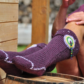fialové ponožky s mandalou