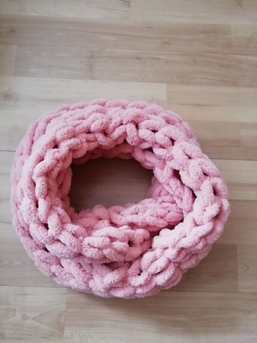 Měkký pletený nákrčník puffy - starorůžová