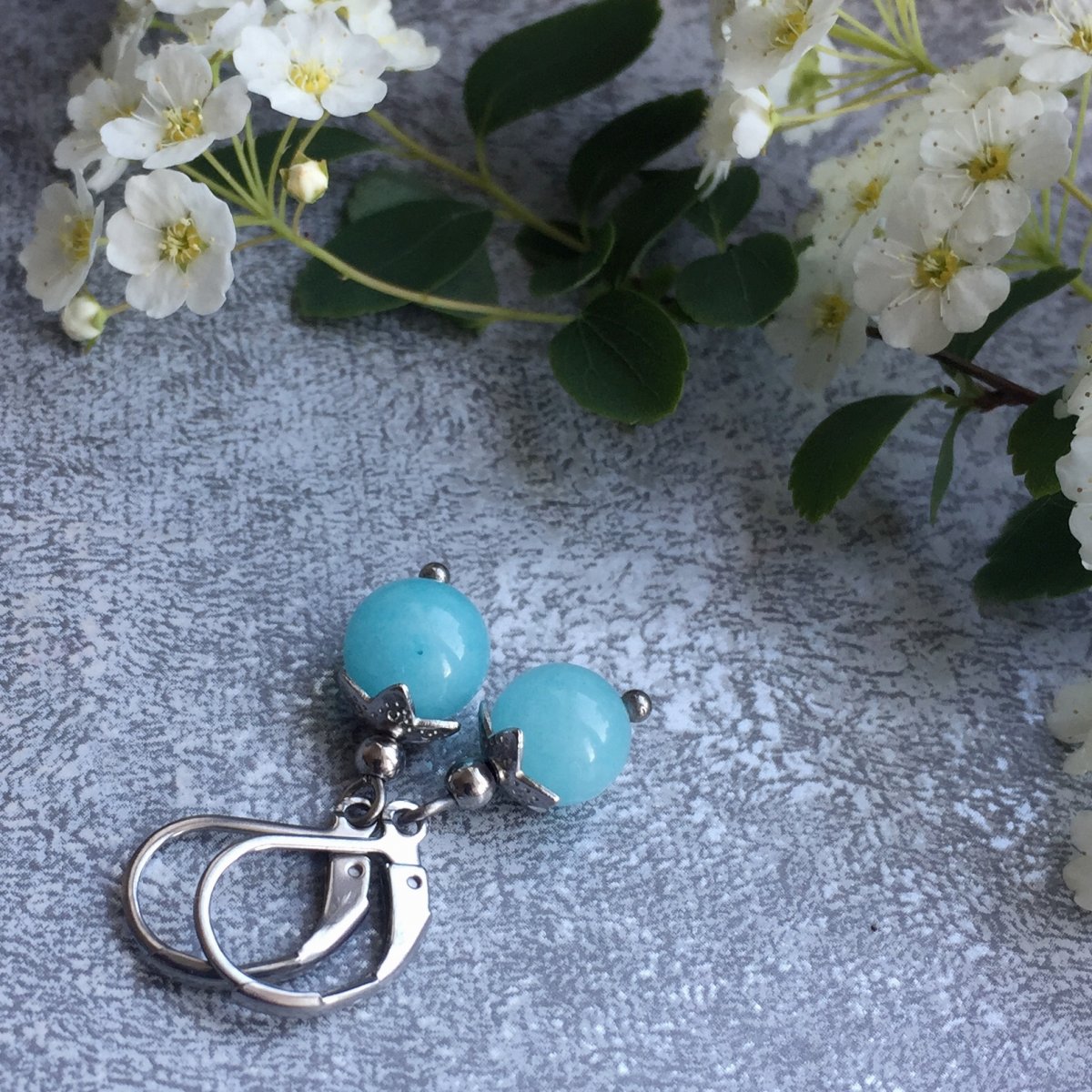 Náušnice s amazonitem - S. Steel