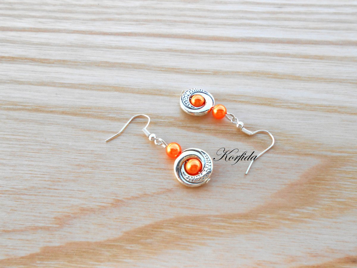 Náušnice kolečka + oranžová (551/16)