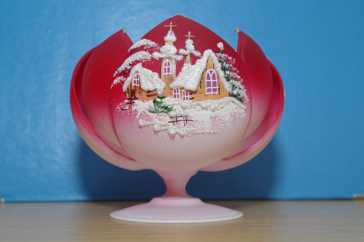 Svícen Leknín na podstavci - vánoční