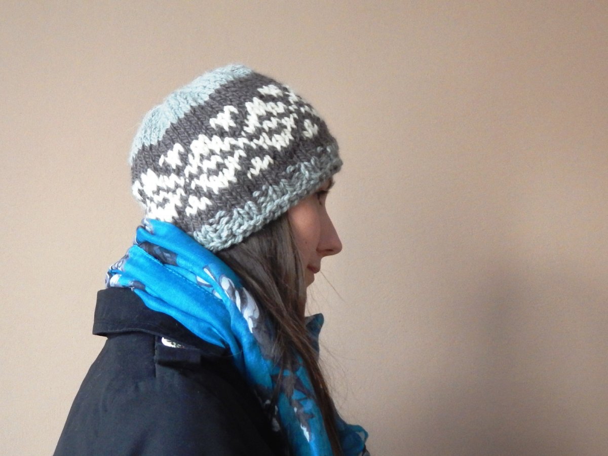 Pletená čepice s norským vzorem