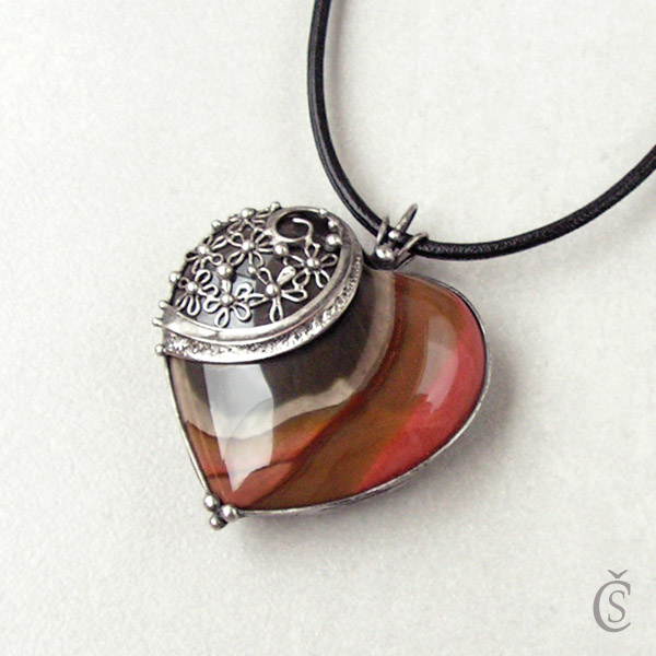 Srdce - Jaspis polychrom