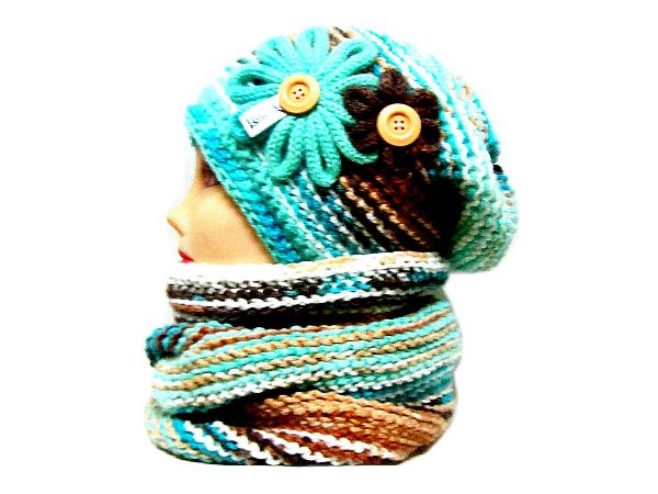 ༺♥༻ SOUPRAVA ČEPICE A NÁKRČNÍKU ༺♥༻ 1269