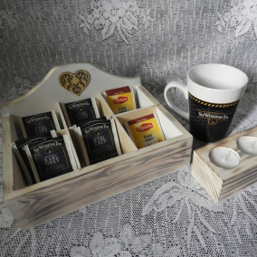 Krabička na čaj - čajovka krása dřeva bílá
