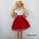 SU0003 - Vínově-červená sukně se stříbrným lémem
