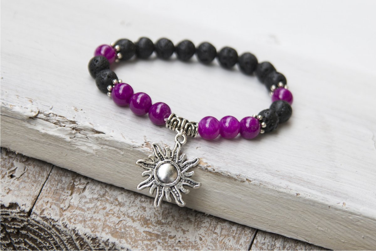 Energetický náramek- Sugilit a láva