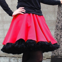 FuFu sukně červená s černou spodničkou