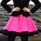 FuFu sukně pink s černou spodničkou