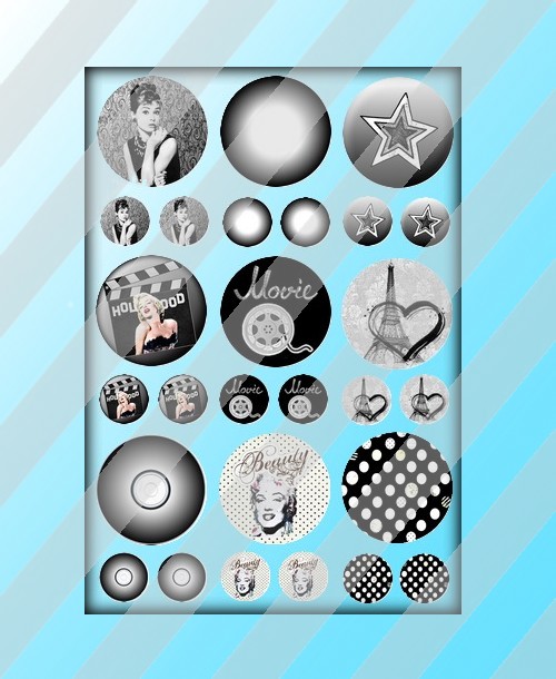 Motivy - pryskyřice - 1,2 a 2,5 cm